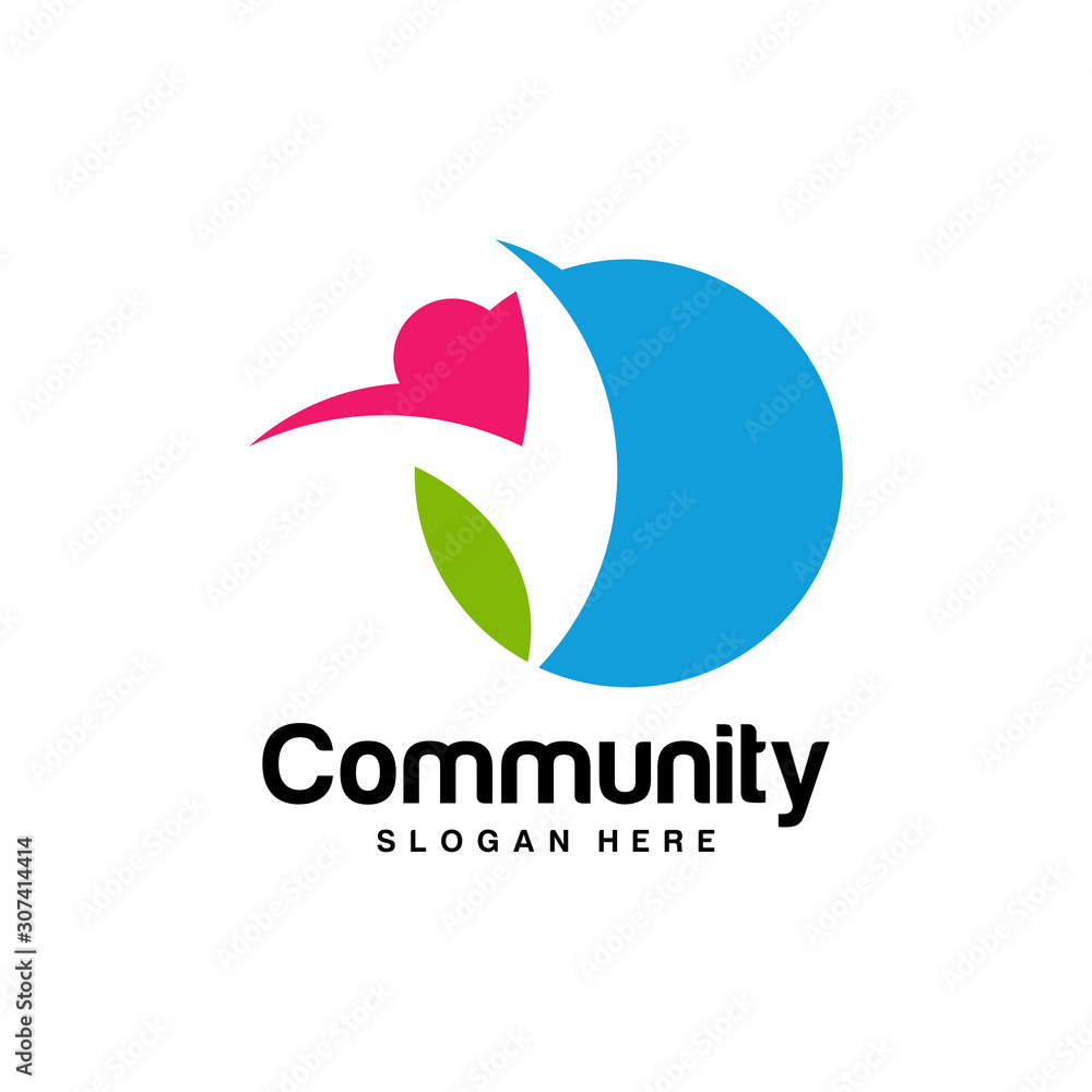 Fototapeta premium Community logo design inspiration vector template, Social relationship logo and icon, Adoption care logo concept, Icon symbol