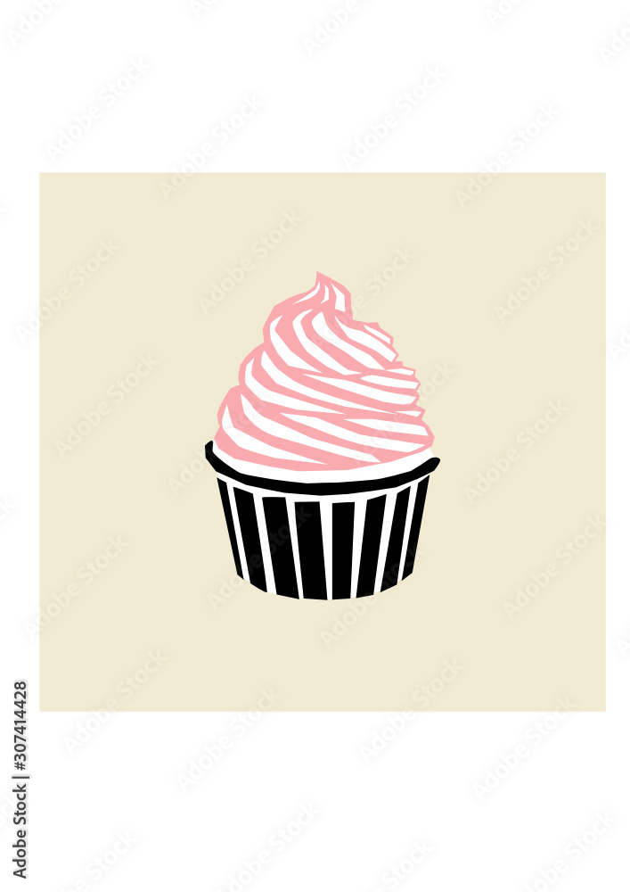 Vector illustration of delicious cupcake Vector illustration of delicious cupcake