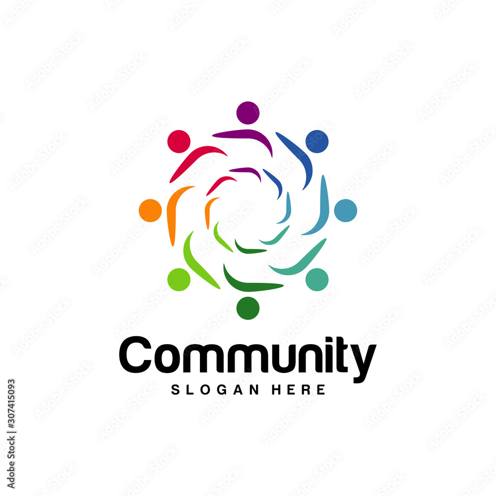 Community logo design inspiration vector template, Social relationship logo and icon, Adoption care logo concept, Icon symbol Community logo design inspiration vector template, Social relationship logo and icon, Adoption care logo concept, Icon symbol
