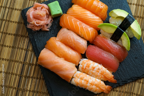 Sushi on a restaurant table