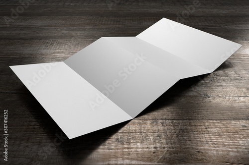 Leaflet/ brochure/ leaflet mockup (4 x DL, 4 x 99x210 mm) - 3D rendering photo