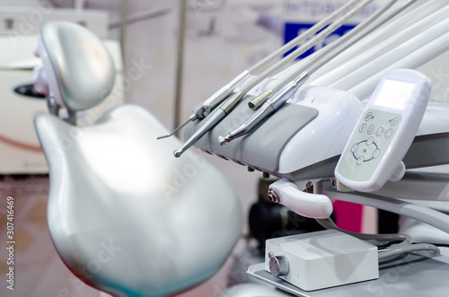 Dentist's office, dentist medical instruments. Dentist tools.