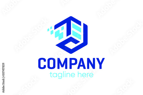 letter T and d with data for icon or logo design concept ready to use