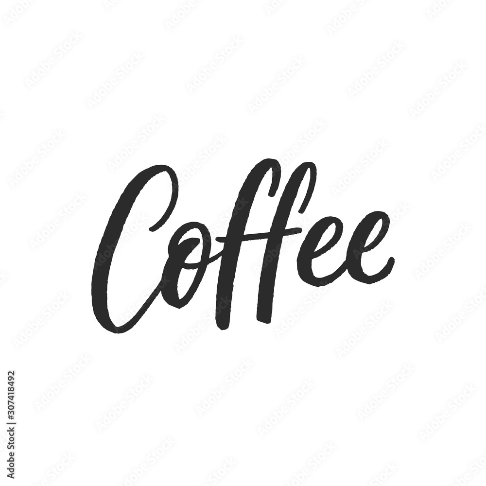 Coffee word hand drawn lettering logo. Coffee word hand drawn lettering logo.