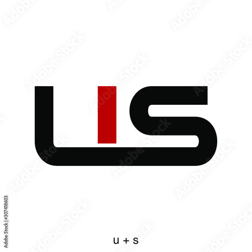 letter u and s for icon or logo design concept ready to use