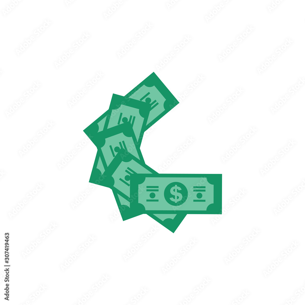 US Dollar stock paper bank notes icon sign business finance money concept vector illustration US Dollar stock paper bank notes icon sign business finance money concept vector illustration