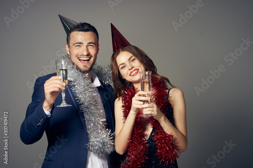 Cheerful beautiful holiday couple