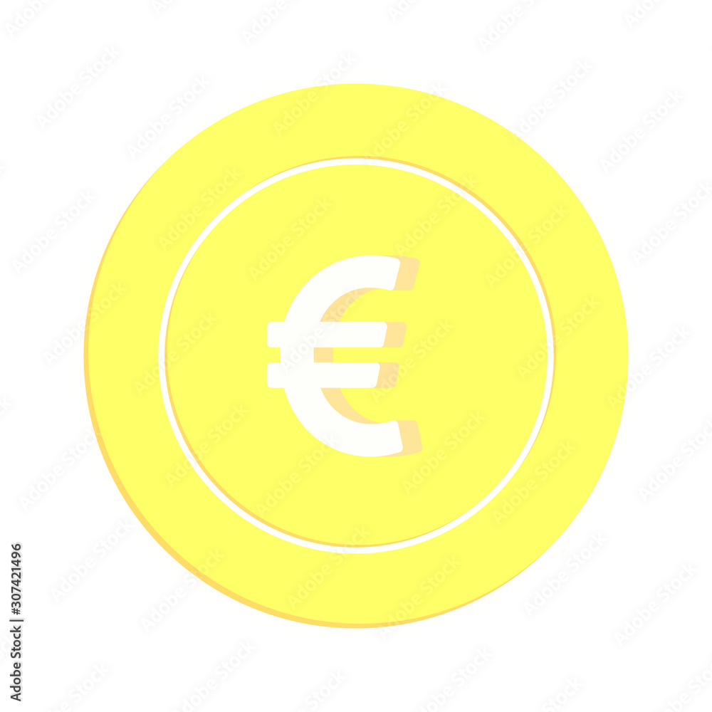 European Union Euro coin isolated on white backgro European Union Euro coin isolated on white backgro