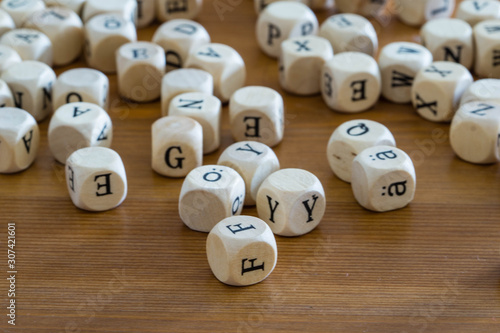 Alphabet wooden cubes