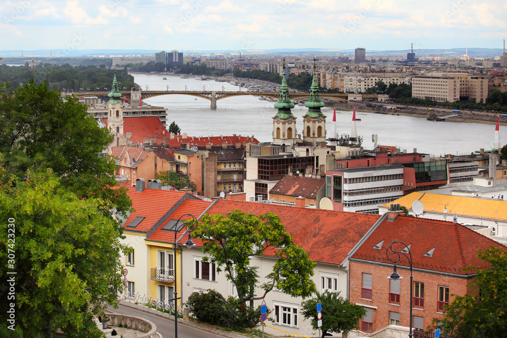 View of the Danube River and the Budapest skyline