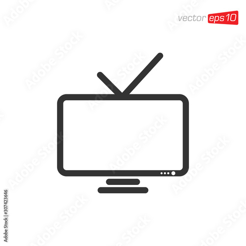 Monitor or Television Icon Design Vector