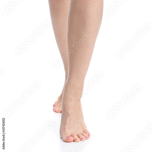 Fototapeta Naklejka Na Ścianę i Meble -  Female feet legs beauty on white background isolation