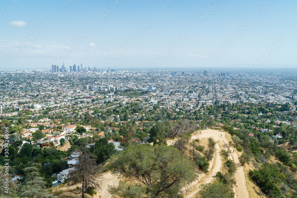 Los Angeles Panorama, California, USA - Cityscape and Griffith Observatory