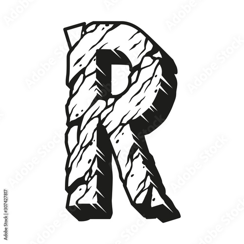 Vintage desert design letter R concept