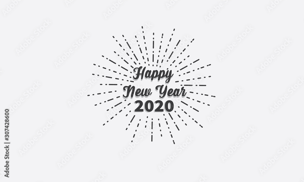 Happy new year 2020 Celebration design template , Elegant Blcak text. Minimalistic template Design for calendar, greeting cards or print Happy new year 2020 Celebration design template , Elegant Blcak text. Minimalistic template Design for calendar, greeting cards or print