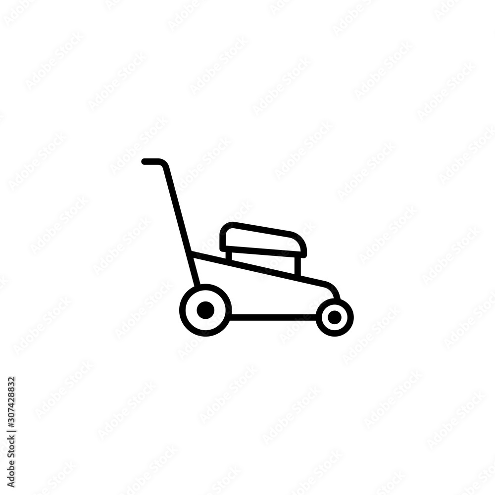 Lawn mower icon. Mower machine vector icon. Trendy Flat style for graphic design, Web site, UI. EPS10. Vector illustration Lawn mower icon. Mower machine vector icon. Trendy Flat style for graphic design, Web site, UI. EPS10. Vector illustration