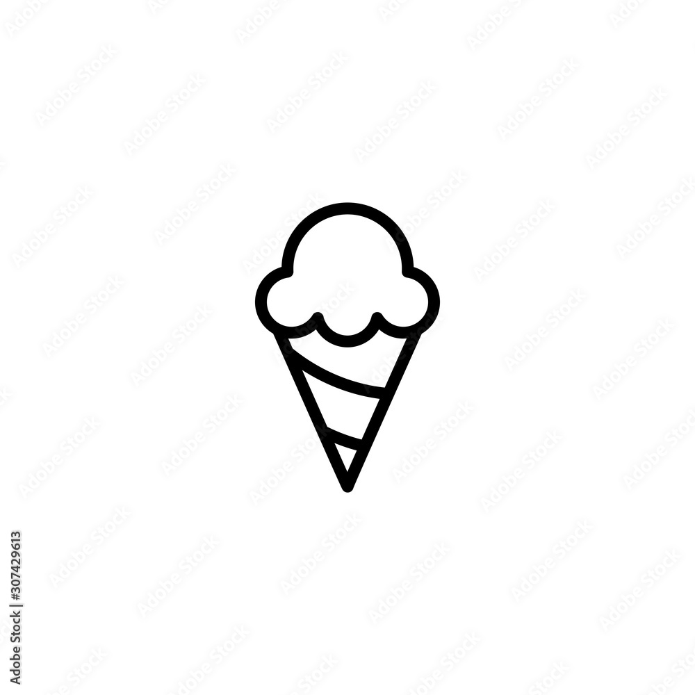 Ice cream cone icon isolated. Modern sweet vanilla desert sign. Trendy vector chocolate cram symbol for web site design, button to mobile app. Logo ice cream illustration. Ice cream cone icon isolated. Modern sweet vanilla desert sign. Trendy vector chocolate cram symbol for web site design, button to mobile app. Logo ice cream illustration.