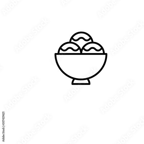 Ice cream cup icon isolated. Modern sweet vanilla desert sign. Trendy vector chocolate cram symbol for web site design, button to mobile app. Vector illustration.