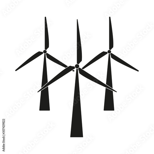 Windmill icon. Black wind g...