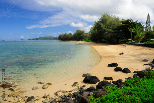 Quiet beach on North Shore Kauai Hawaii
