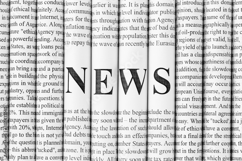 Concept of news media, print media and mass media