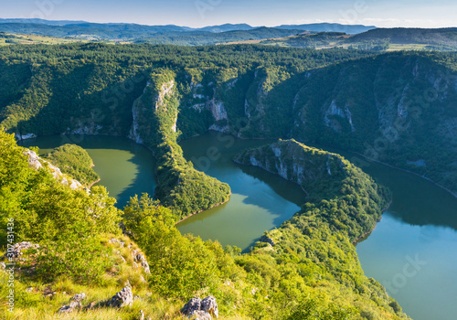 Amazing curves of Uvac river canyon in Serbia