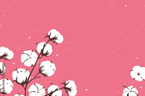 Banner template with cotton branch
