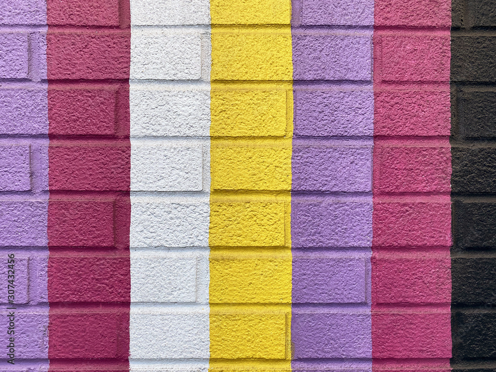 Colored brick wall Colored brick wall