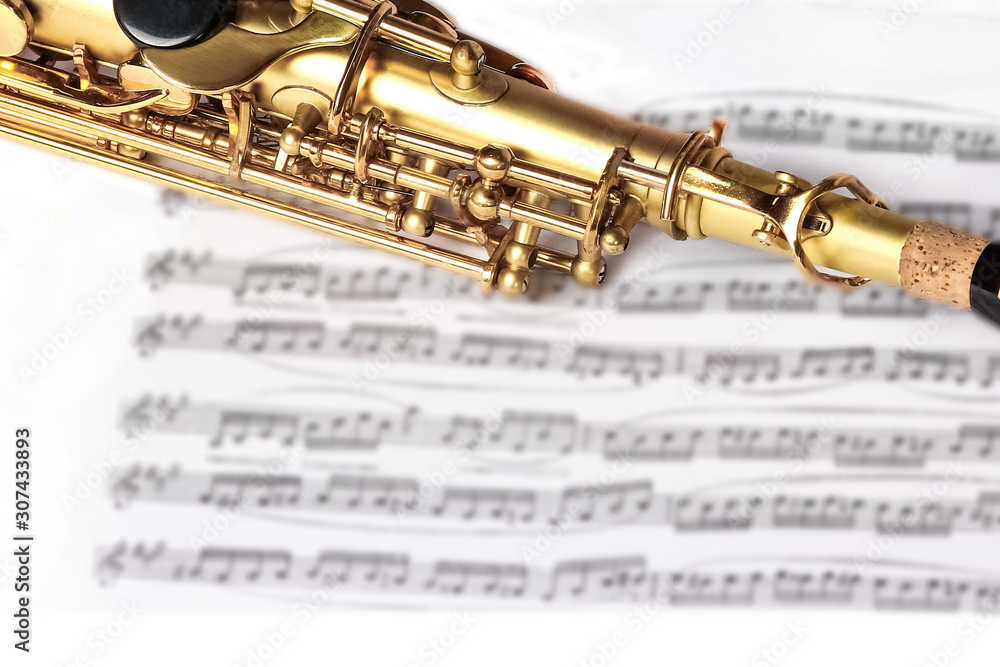 Fototapeta premium soprano saxophone on white background