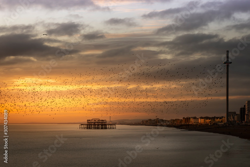 Canvastavla pastel sunset in Brighton,UK