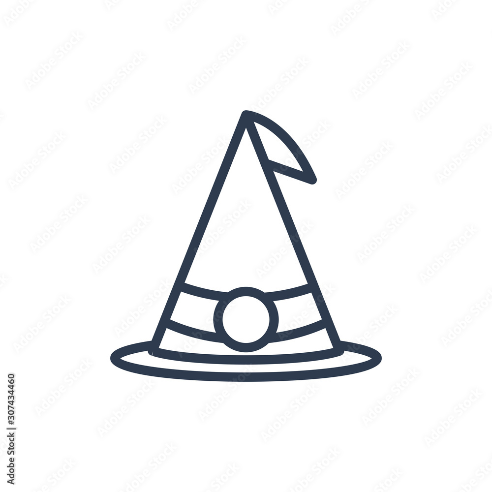 witch hat icon in outline style. vector illustration and editable stroke. Isolated on white background. witch hat icon in outline style. vector illustration and editable stroke. Isolated on white background.