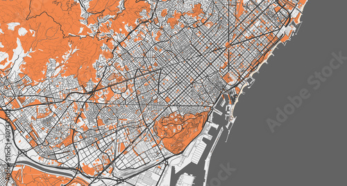 Detailed map of Barcelona, Spain
