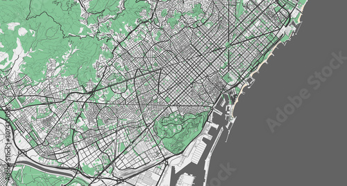 Detailed map of Barcelona, Spain