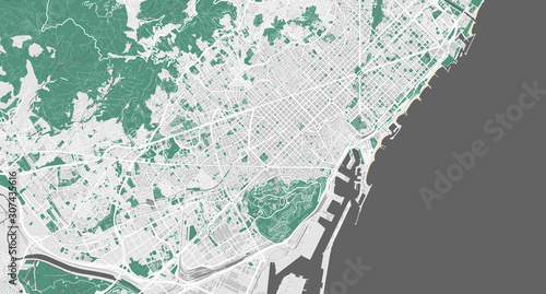 Detailed map of Barcelona, Spain