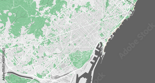 Detailed map of Barcelona, Spain