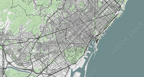 Detailed map of Barcelona, Spain