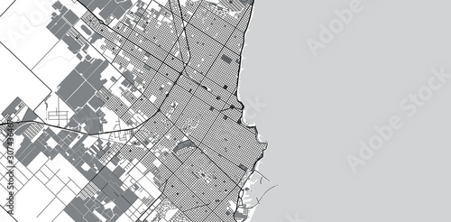 Urban vector city map of Mar Del Plata, Argentina