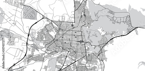 Urban vector city map of Salta, Argentina