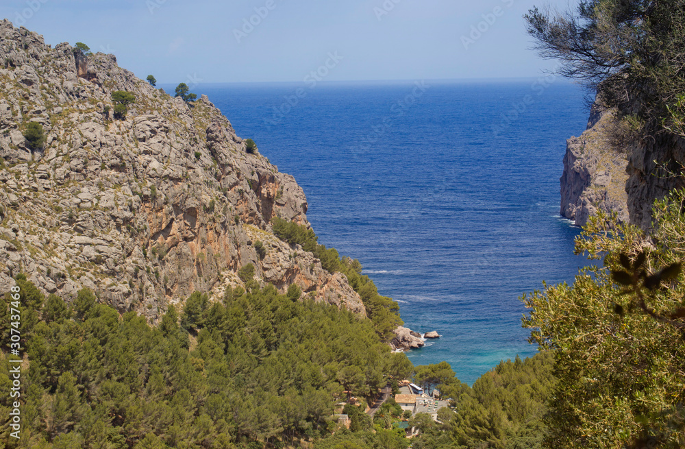 Seascape in Mallorca. The Mediterranean.