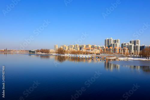 scenery of tangshan city park in China.