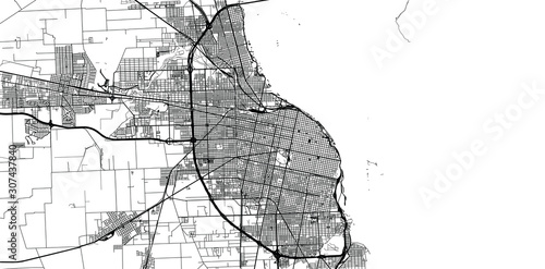 Urban vector city map of Rosario, Argentina vector de Stock | Adobe Stock