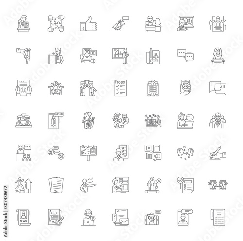 Business ethics line icons, signs, symbols vector, linear illustration set