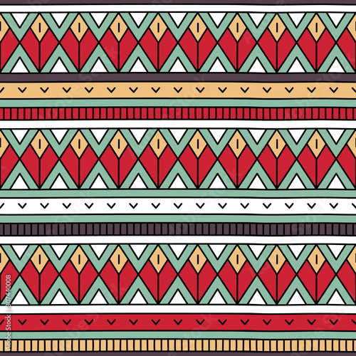 Abstract seamless pattern with ethnic motives. Geometric vector seamless pattern. Hand drawn background.