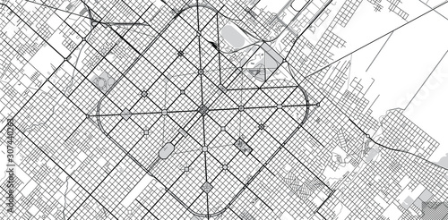 Urban vector city map of La Plata, Argentina