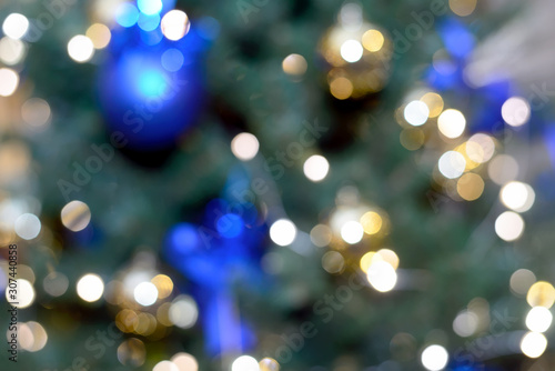 Abstract background lights and christmas toys