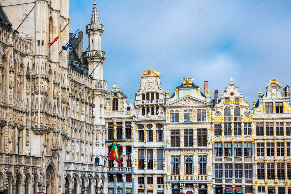 BRUSSELS, BELGIUM - August 27, 2017: Street view of old town in Brussels city, with a population of over 1.8 million, the largest in Belgium.