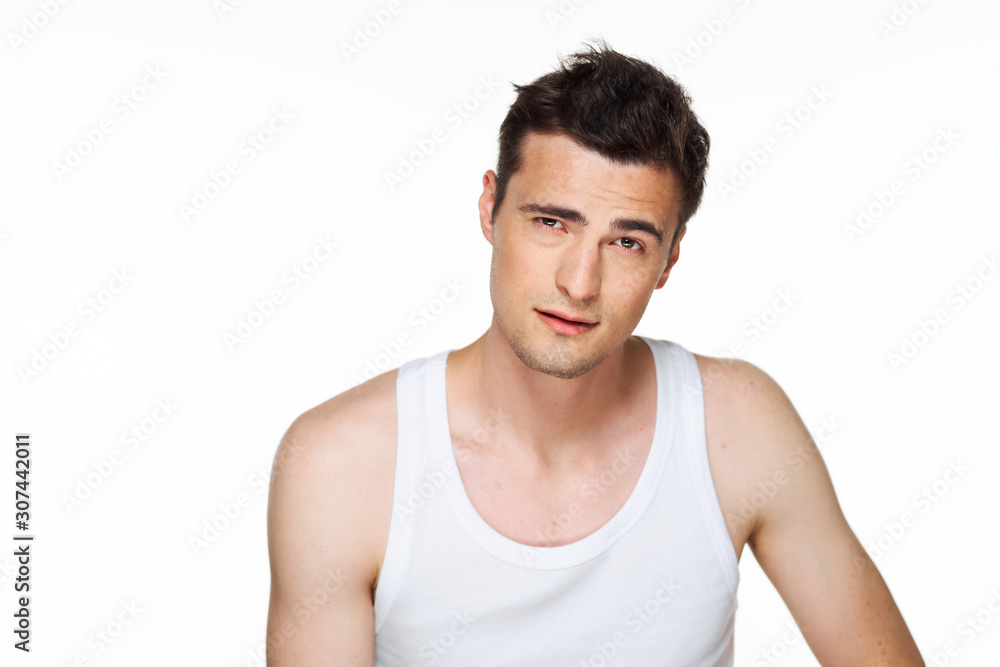portrait of young man isolated on white background portrait of young man isolated on white background