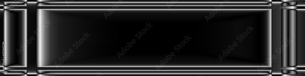 Fototapeta premium Digital art, panoramic abstract 3D objects, Germany