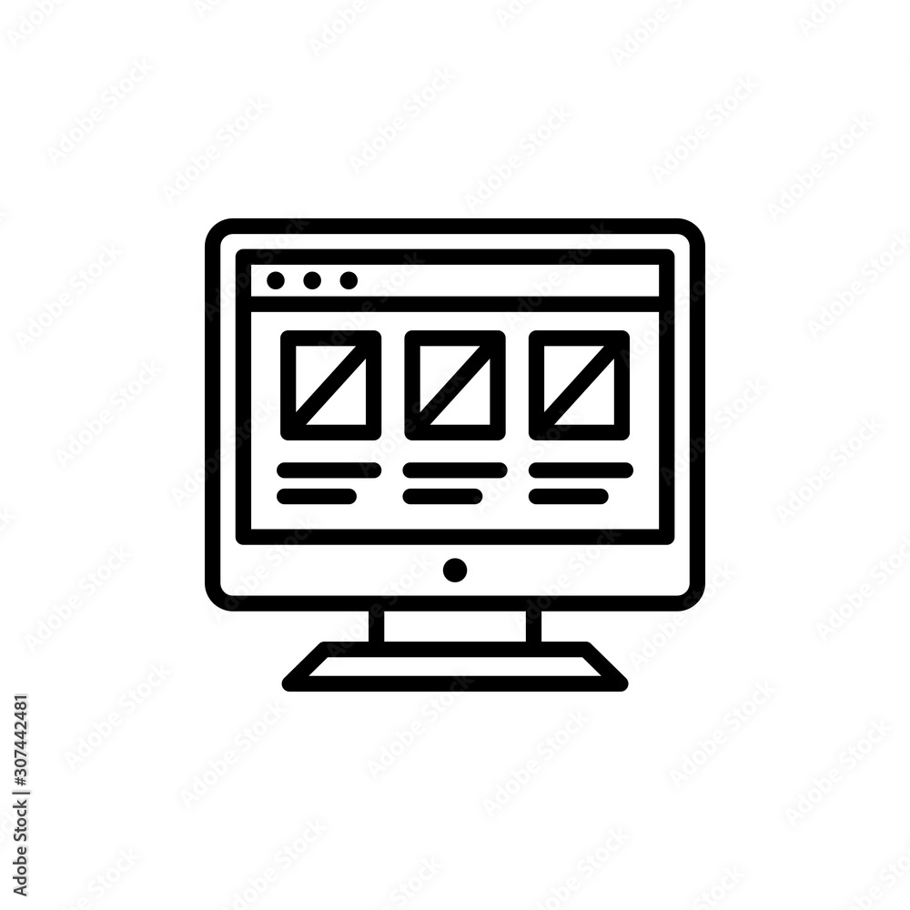 Wireframe Vector illustration. Seo & Web design element Line Icon. Wireframe Vector illustration. Seo & Web design element Line Icon.