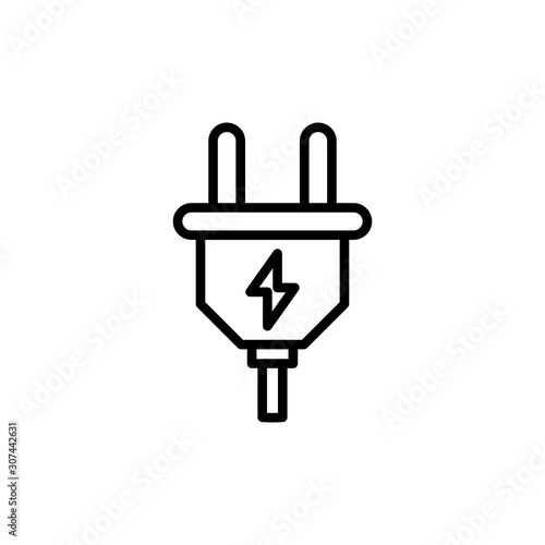 Power Plug Vector illustration. Seo & Web design element Line Icon.
